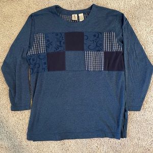 VINTAGE patchwork long sleeve  shirt